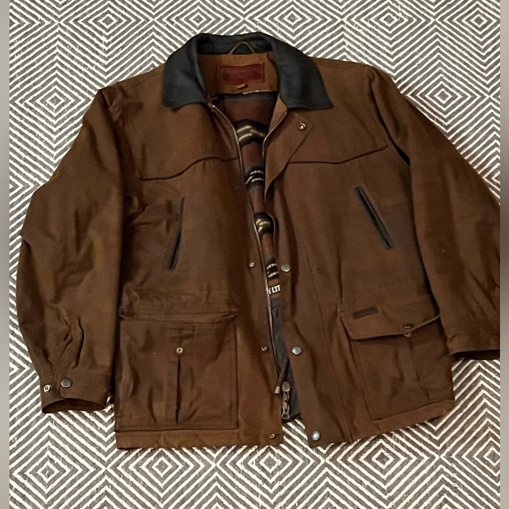 Outback Trading Company Oilskin and Leather Jacket